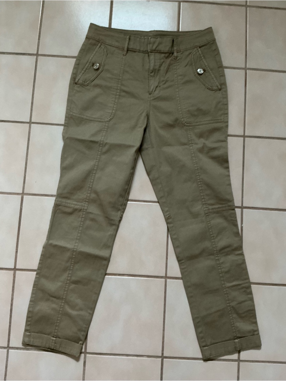 WHBM High Rise Pret A Jet Slim Ankle Pants Sz 4 Toasted Hazenut Brown